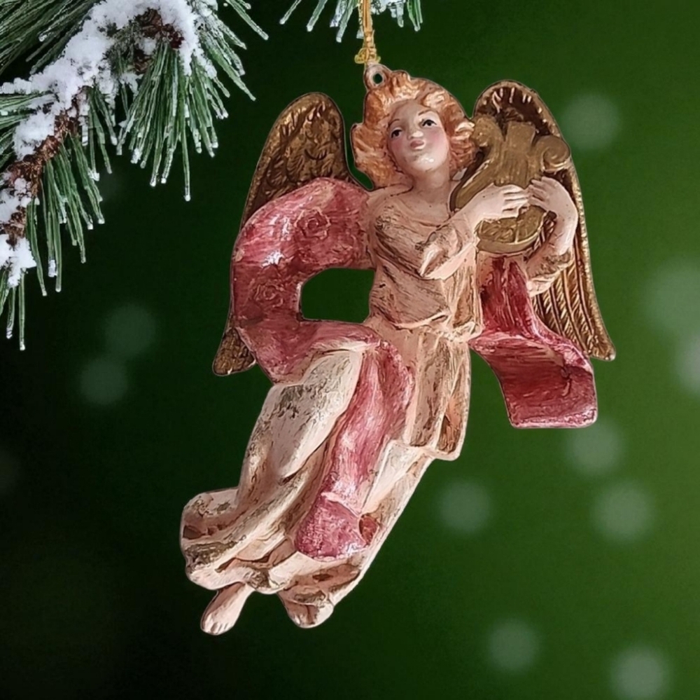 Vintage Angel playing a lyre Ornament